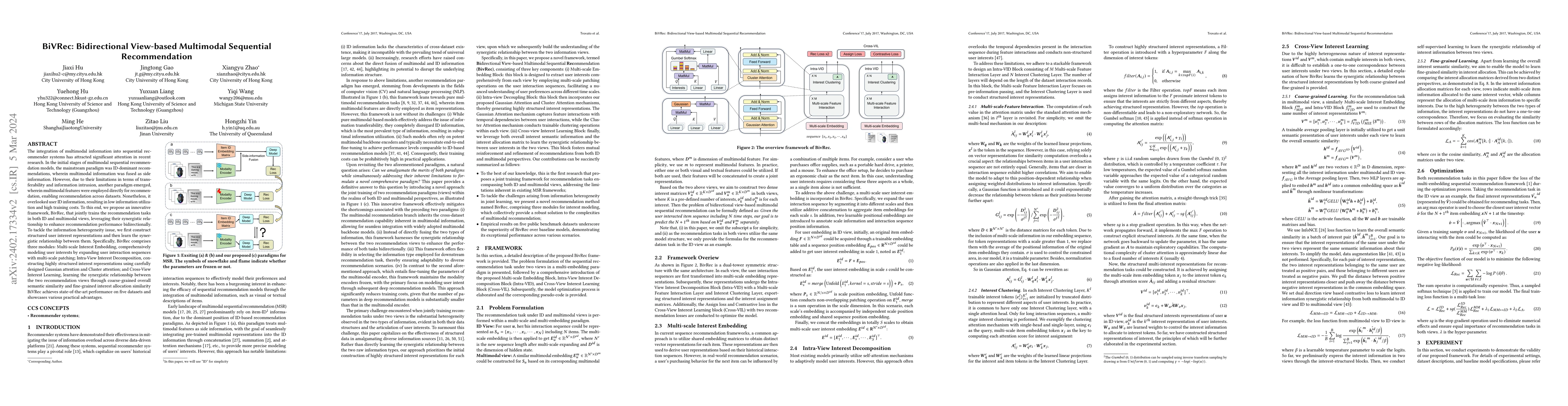 Thumbnail for BiVRec: Bidirectional View-based Multimodal Sequential Recommendation