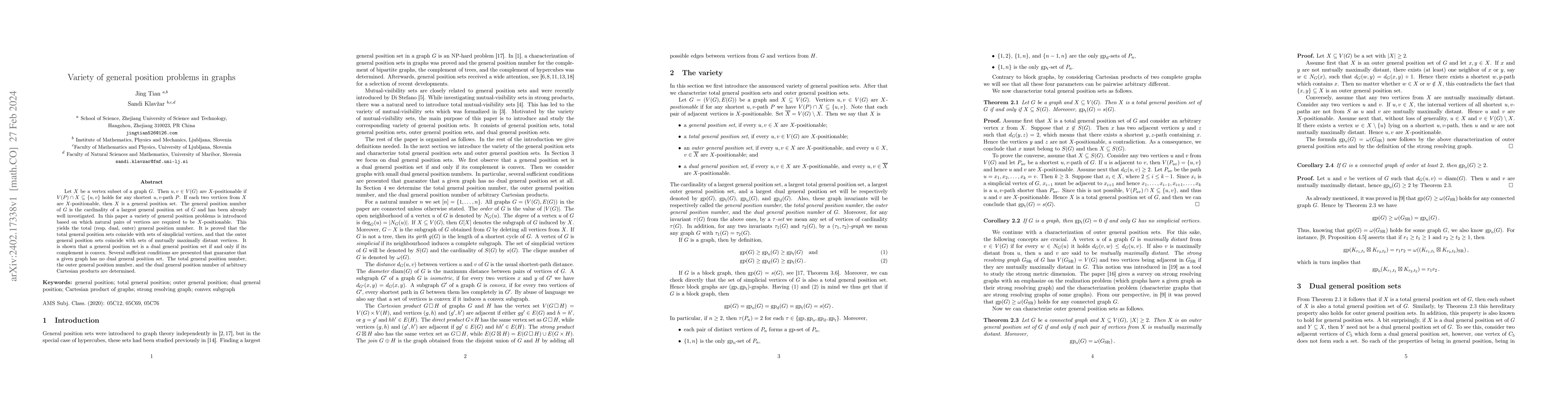 Thumbnail for Variety of general position problems in graphs