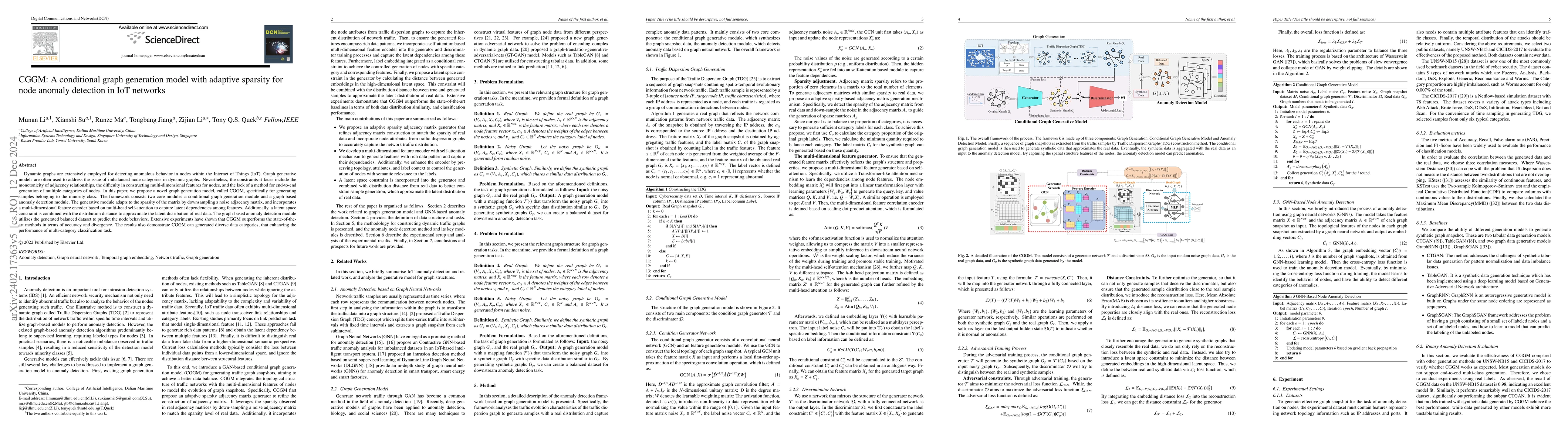 Thumbnail for CGGM: A conditional graph generation model with adaptive sparsity for
  node anomaly detection in IoT networks