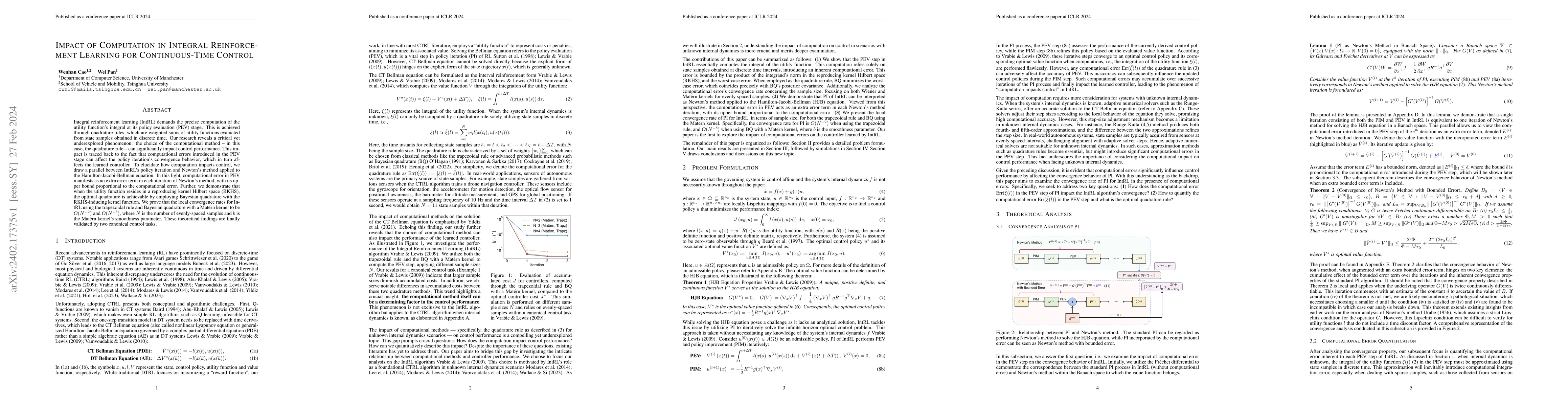 Thumbnail for Impact of Computation in Integral Reinforcement Learning for
  Continuous-Time Control