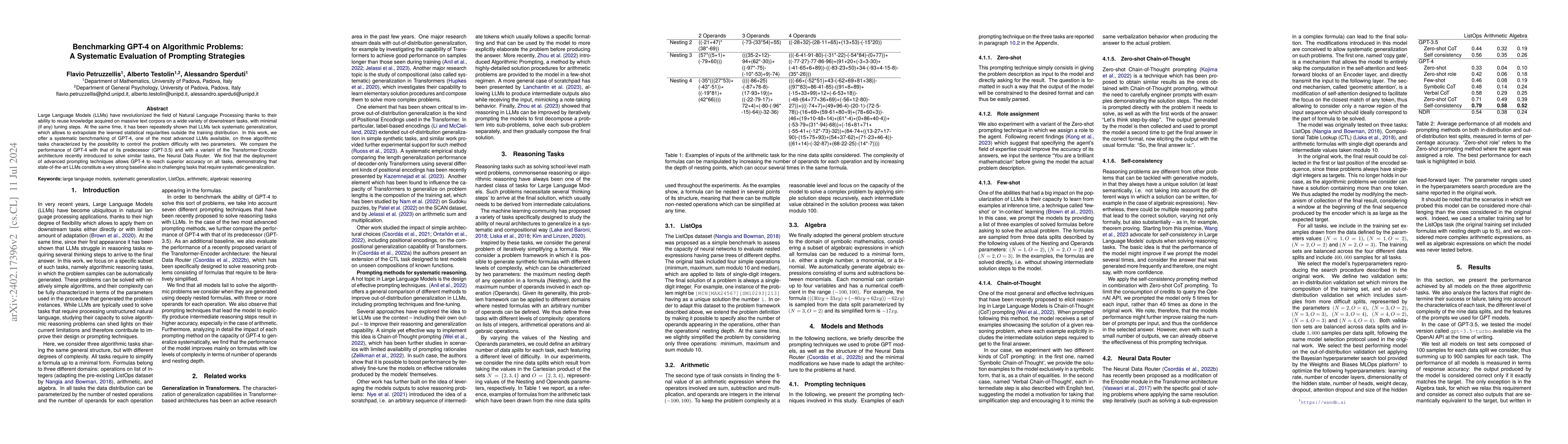 Thumbnail for Benchmarking GPT-4 on Algorithmic Problems: A Systematic Evaluation of
  Prompting Strategies