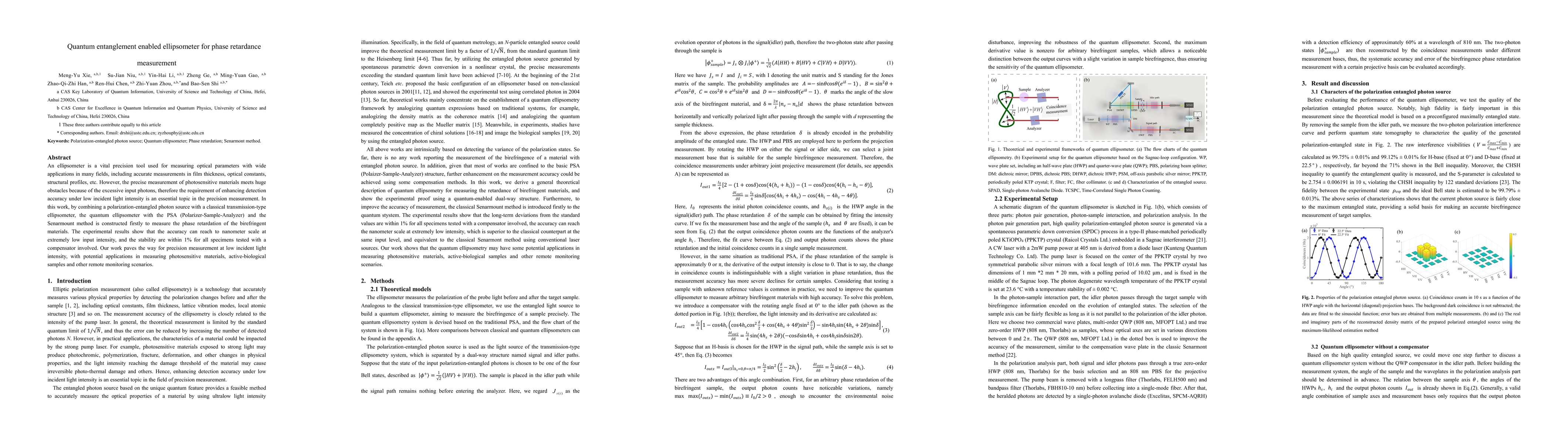 Thumbnail for Quantum entanglement enabled ellipsometer for phase retardance
  measurement