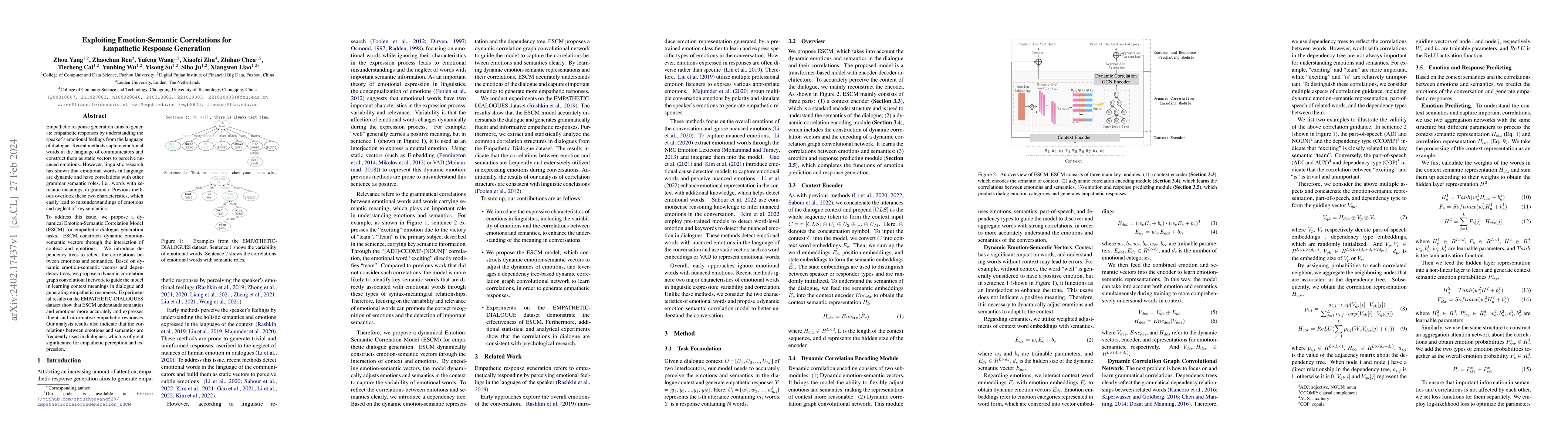 Thumbnail for Exploiting Emotion-Semantic Correlations for Empathetic Response
  Generation