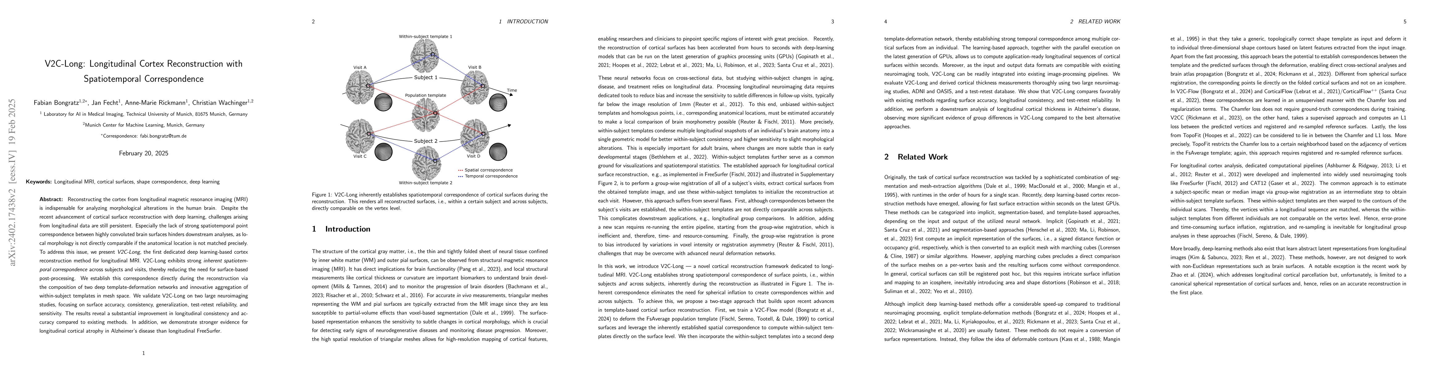 Thumbnail for V2C-Long: Longitudinal Cortex Reconstruction with Spatiotemporal
  Correspondence
