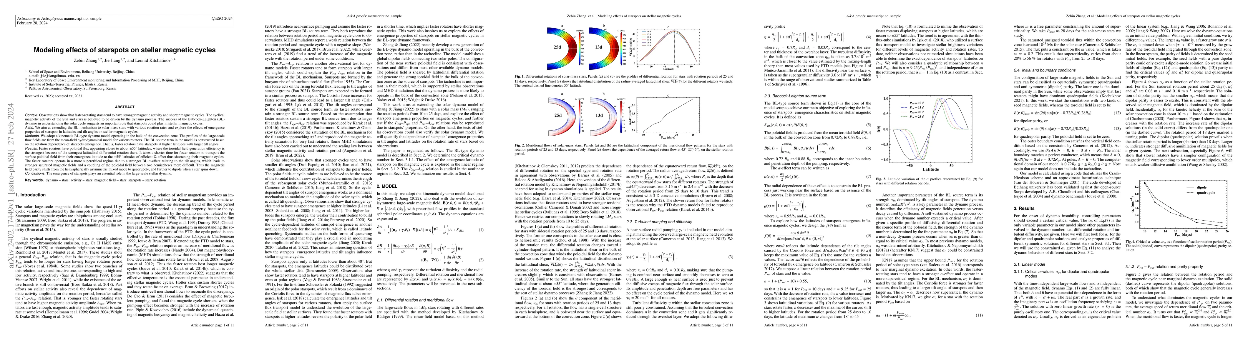 Thumbnail for Modeling effects of starspots on stellar magnetic cycles
