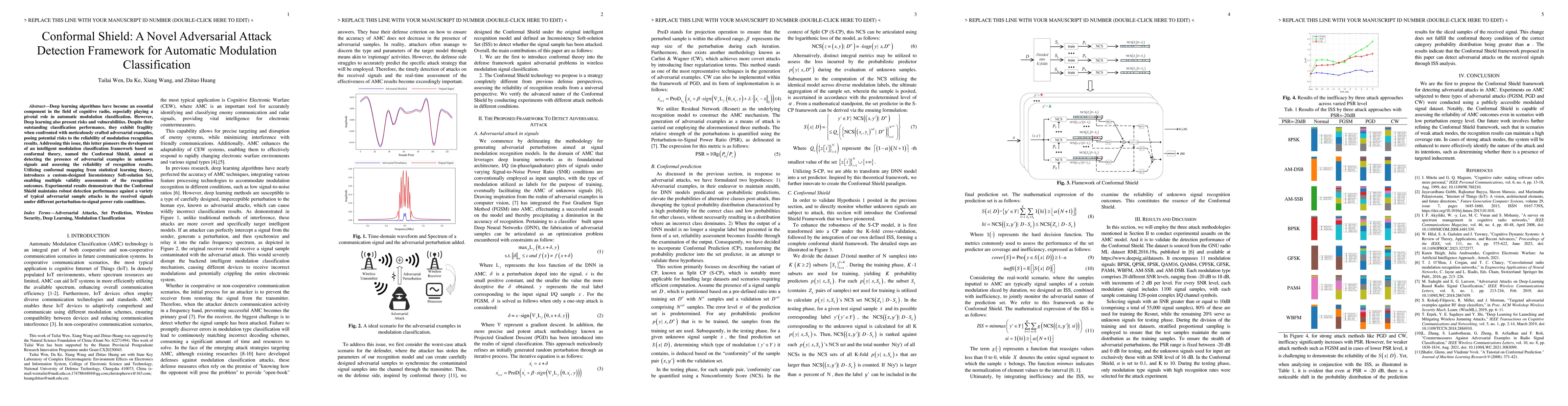 Thumbnail for Conformal Shield: A Novel Adversarial Attack Detection Framework for
  Automatic Modulation Classification
