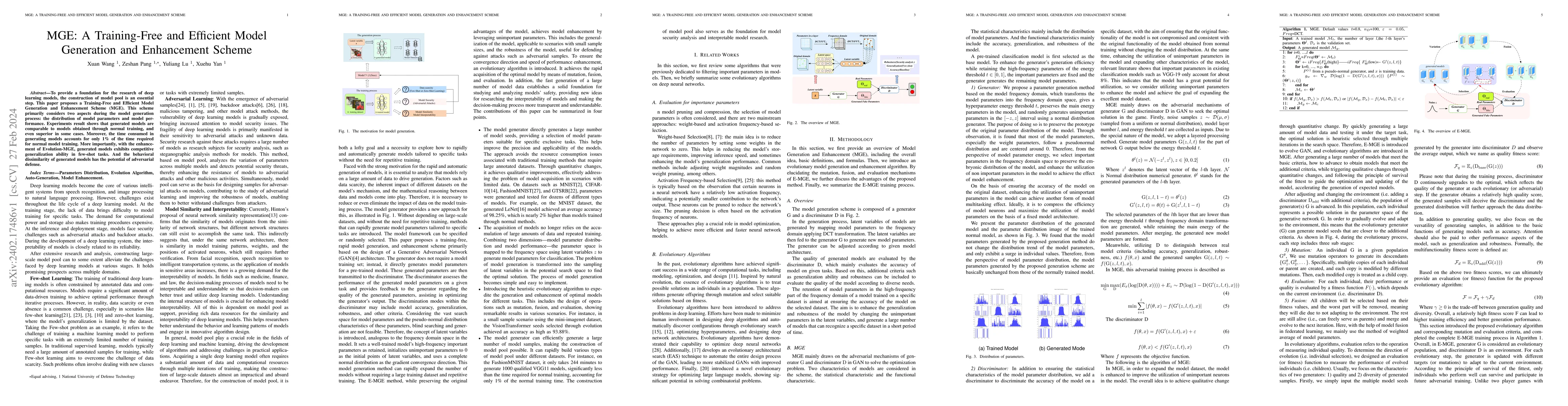 Thumbnail for MGE: A Training-Free and Efficient Model Generation and Enhancement
  Scheme