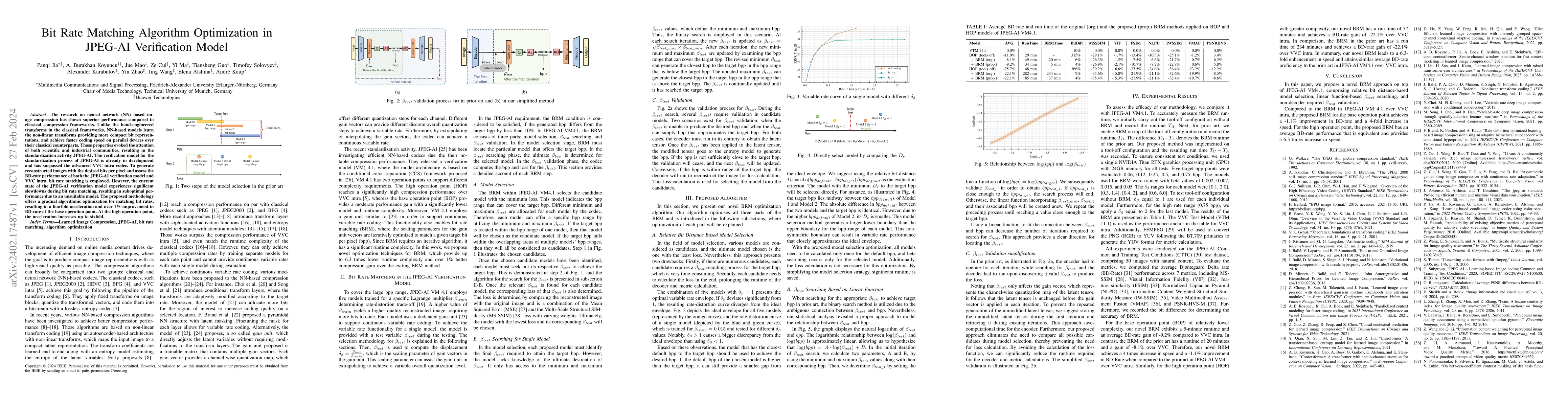 Thumbnail for Bit Rate Matching Algorithm Optimization in JPEG-AI Verification Model