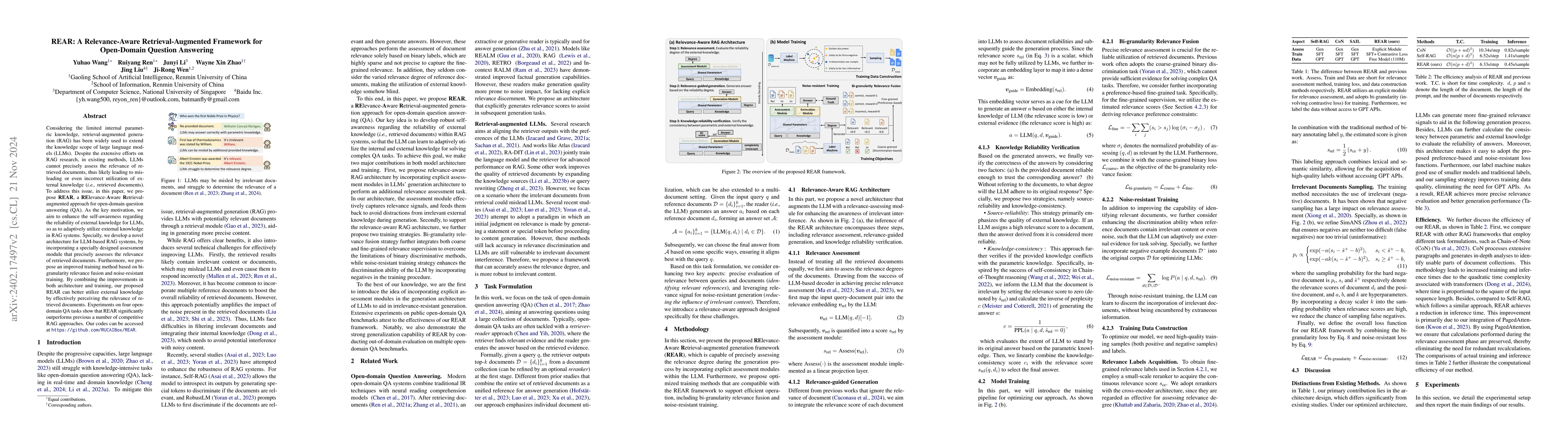Thumbnail for REAR: A Relevance-Aware Retrieval-Augmented Framework for Open-Domain
  Question Answering