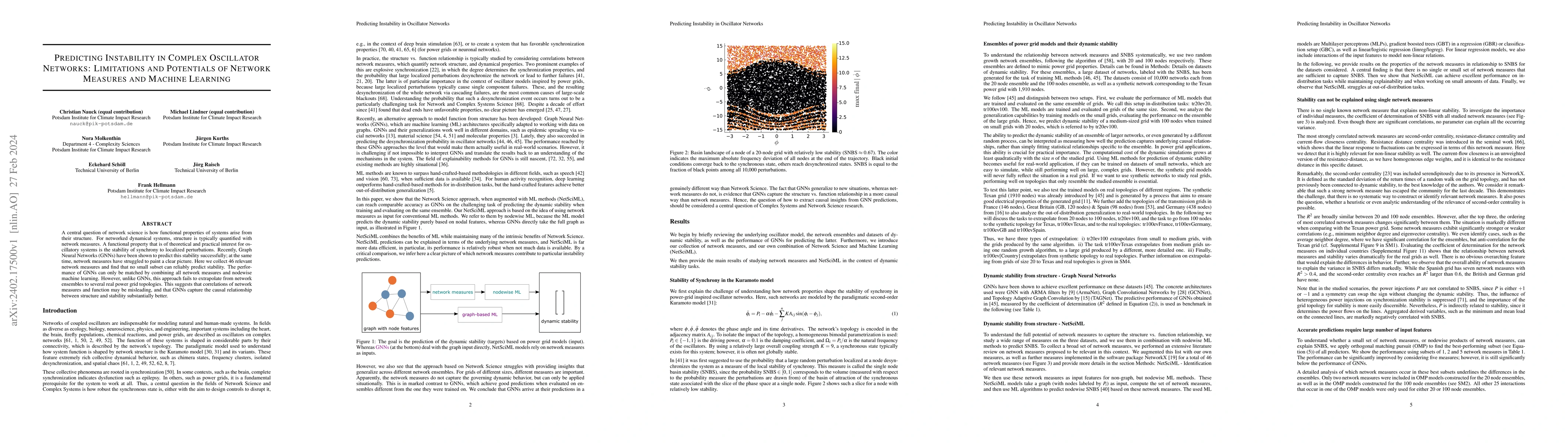 Thumbnail for Predicting Instability in Complex Oscillator Networks: Limitations and
  Potentials of Network Measures and Machine Learning