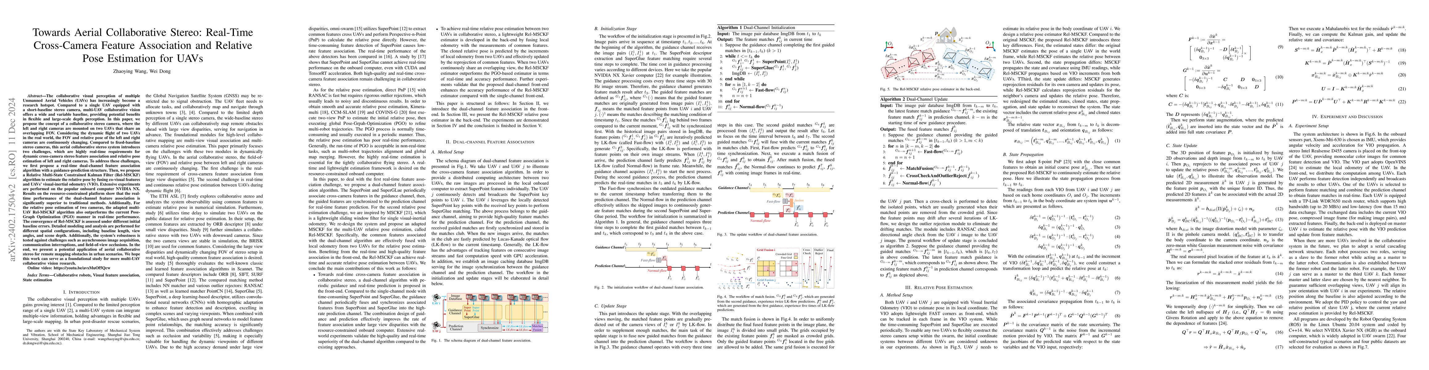 Thumbnail for Real-Time Estimation of Relative Pose for UAVs Using a Dual-Channel
  Feature Association
