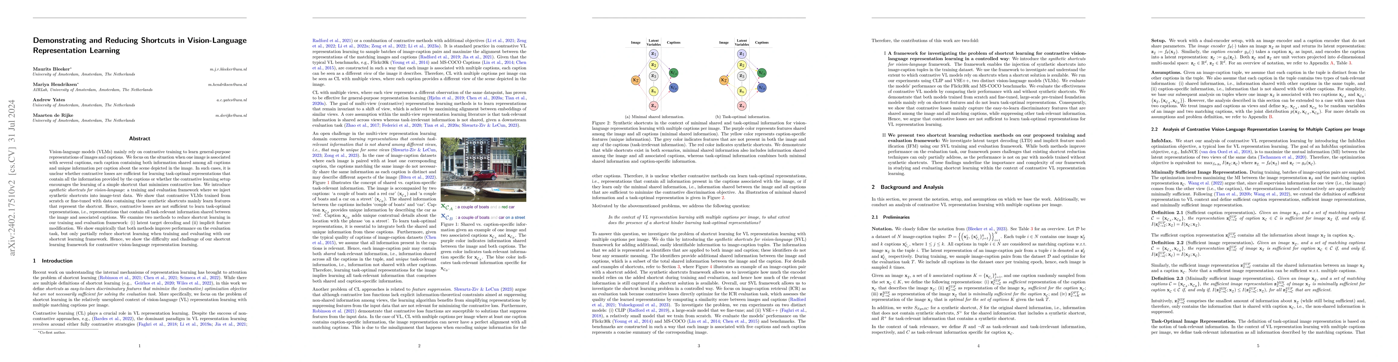 Thumbnail for Demonstrating and Reducing Shortcuts in Vision-Language Representation
  Learning