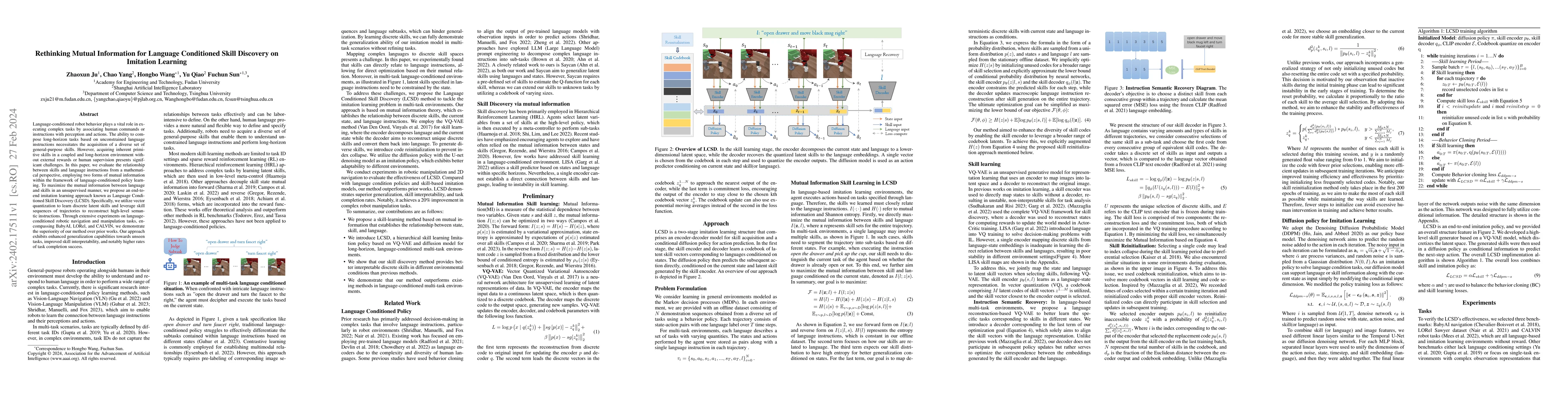 Thumbnail for Rethinking Mutual Information for Language Conditioned Skill Discovery
  on Imitation Learning