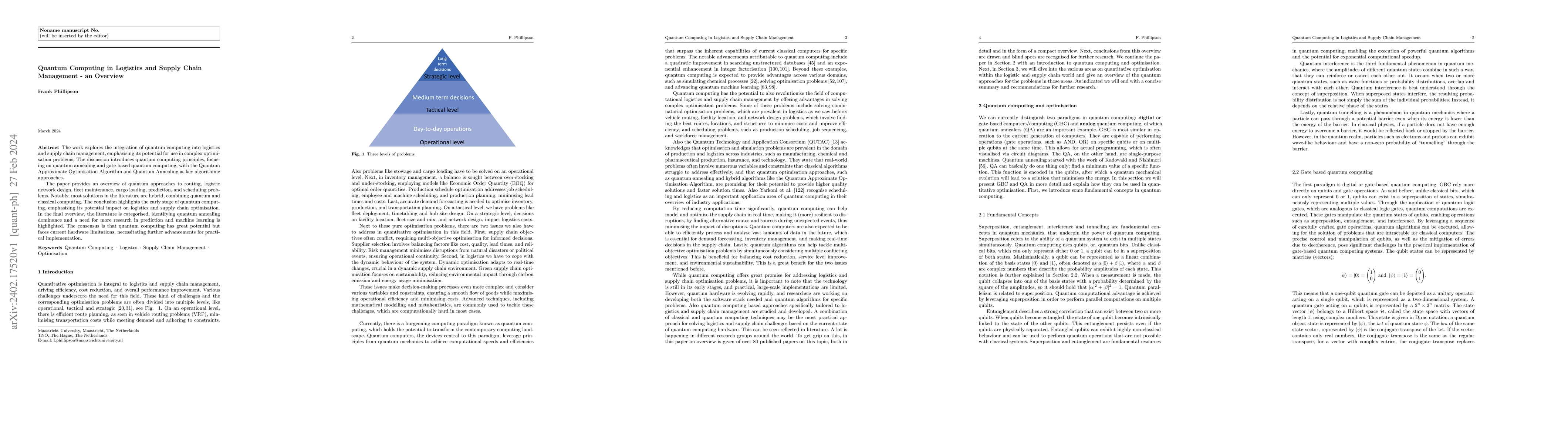 Thumbnail for Quantum Computing in Logistics and Supply Chain Management an Overview