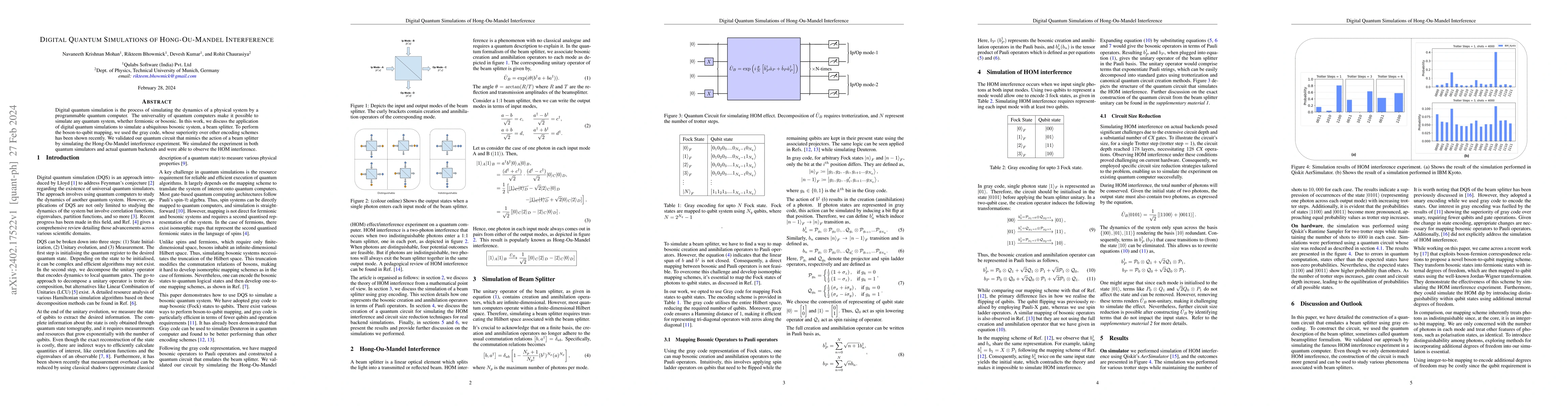 Thumbnail for Digital Quantum Simulations of Hong-Ou-Mandel Interference
