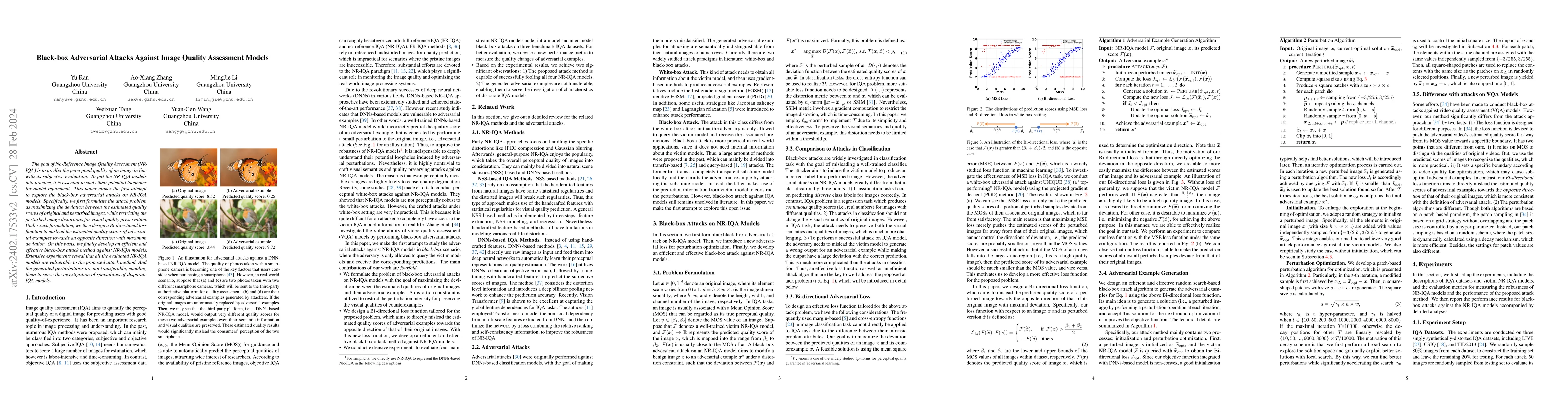 Thumbnail for Black-box Adversarial Attacks Against Image Quality Assessment Models