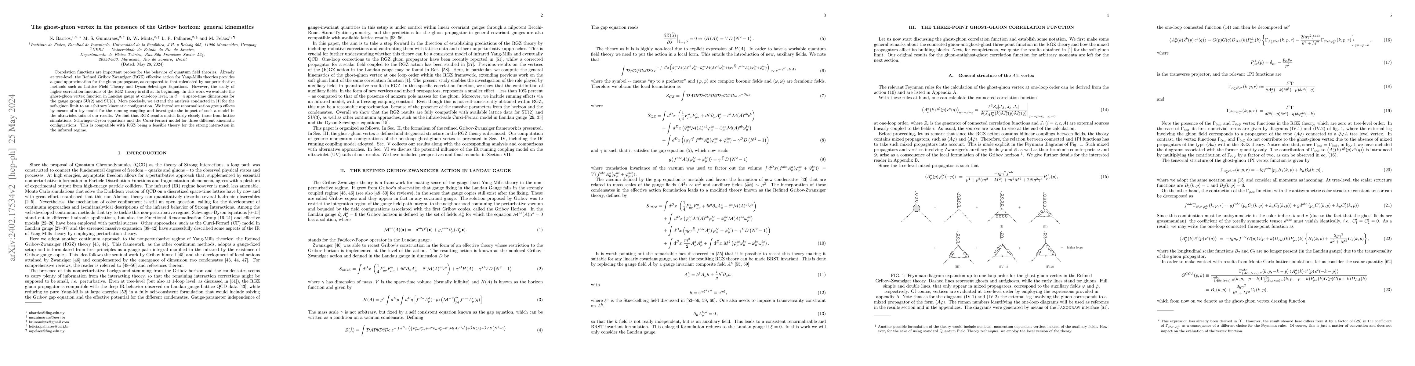 Thumbnail for Ghost-gluon vertex in the presence of the Gribov horizon: General
  kinematics