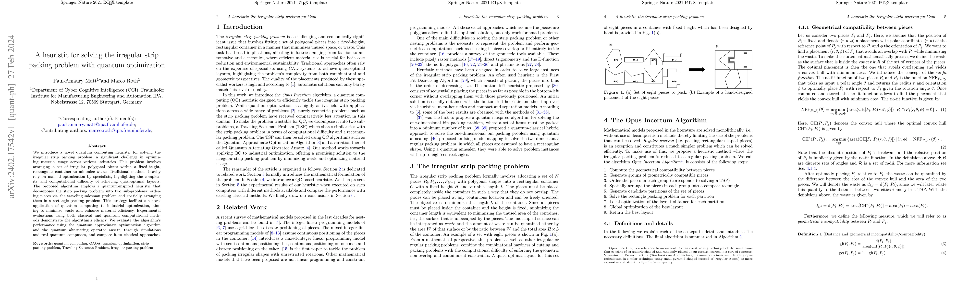 Thumbnail for A heuristic for solving the irregular strip packing problem with quantum
  optimization