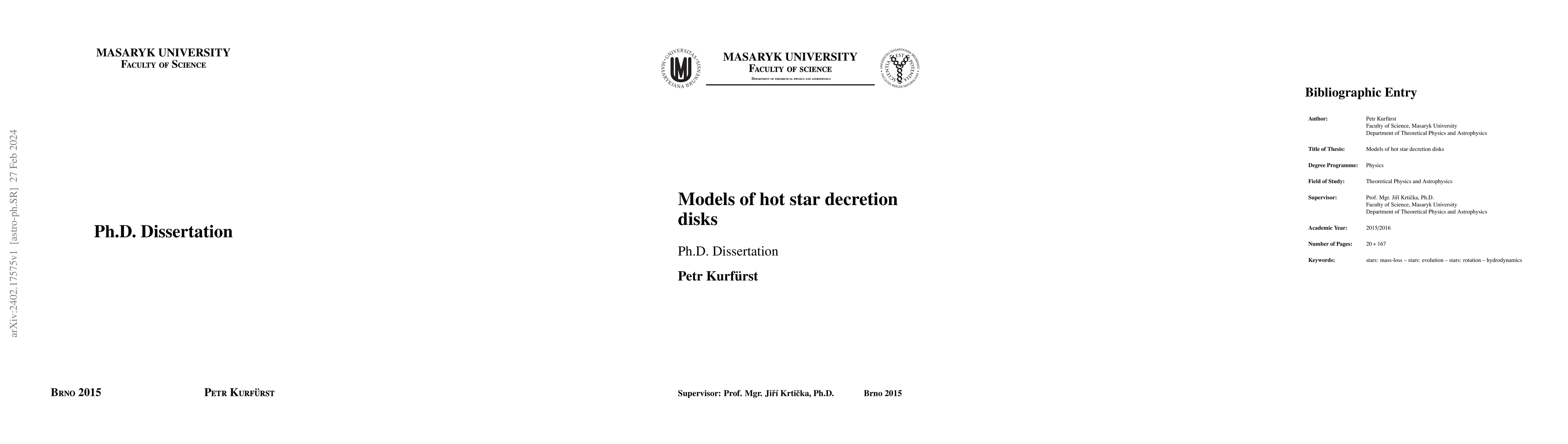 Thumbnail for Models of hot star decretion disks