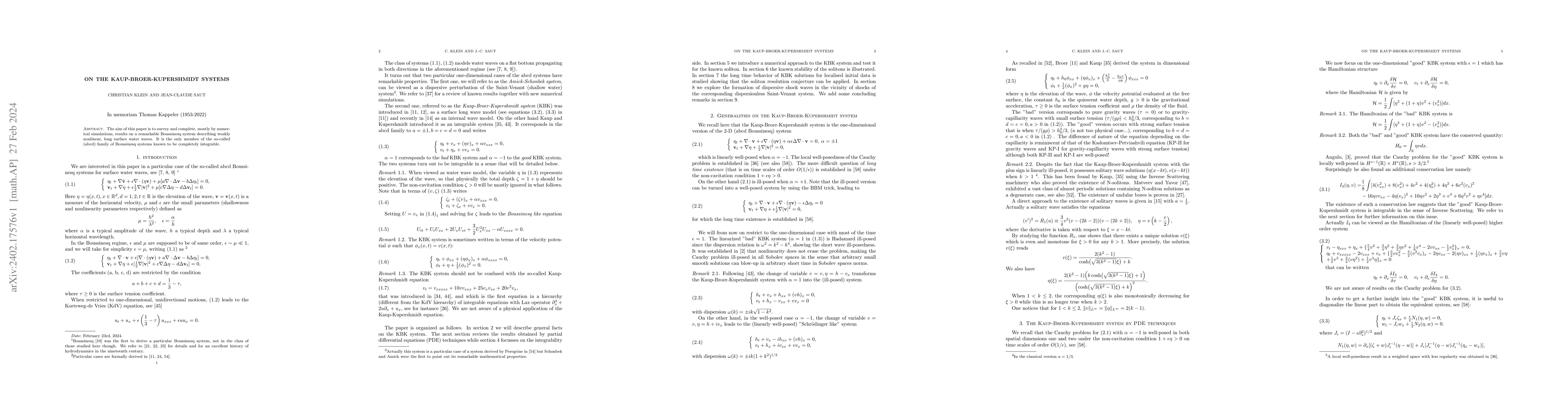Thumbnail for On the Kaup-Broer-Kupershmidt systems