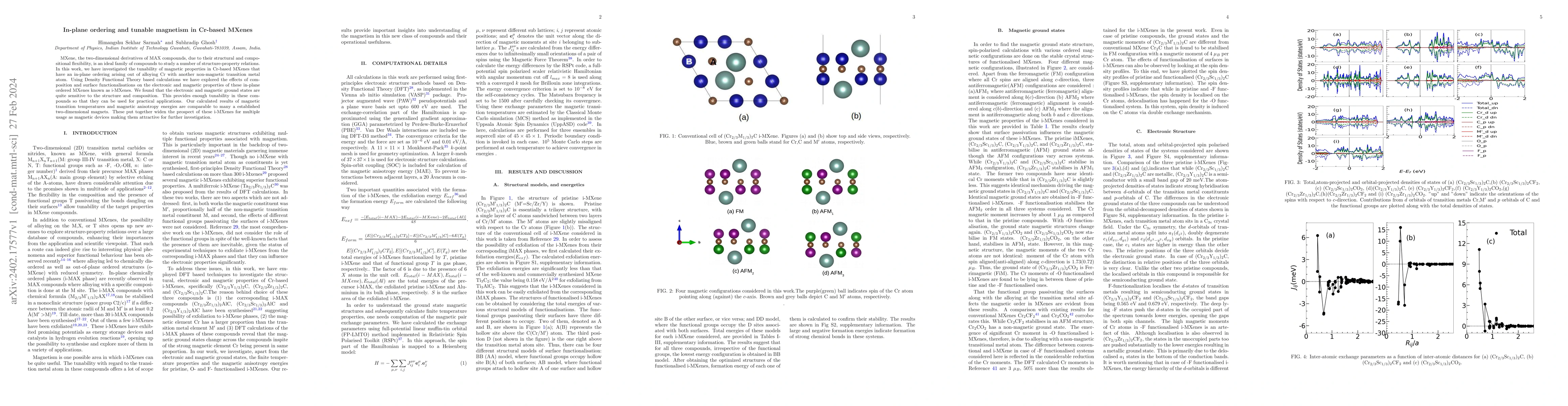 Thumbnail for In-plane ordering and tunable magnetism in Cr-based MXenes