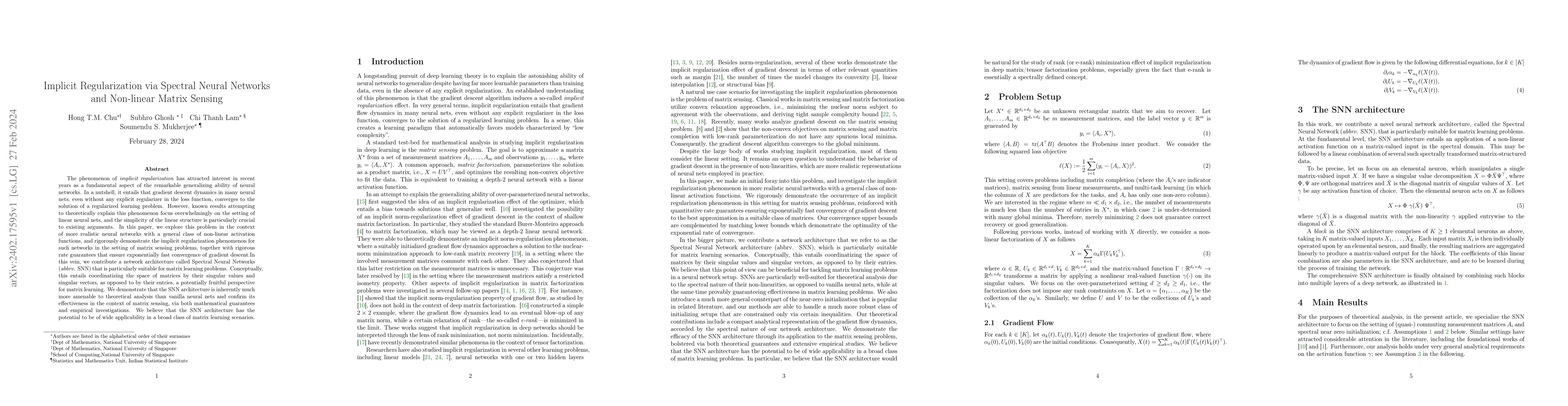 Thumbnail for Implicit Regularization via Spectral Neural Networks and Non-linear
  Matrix Sensing