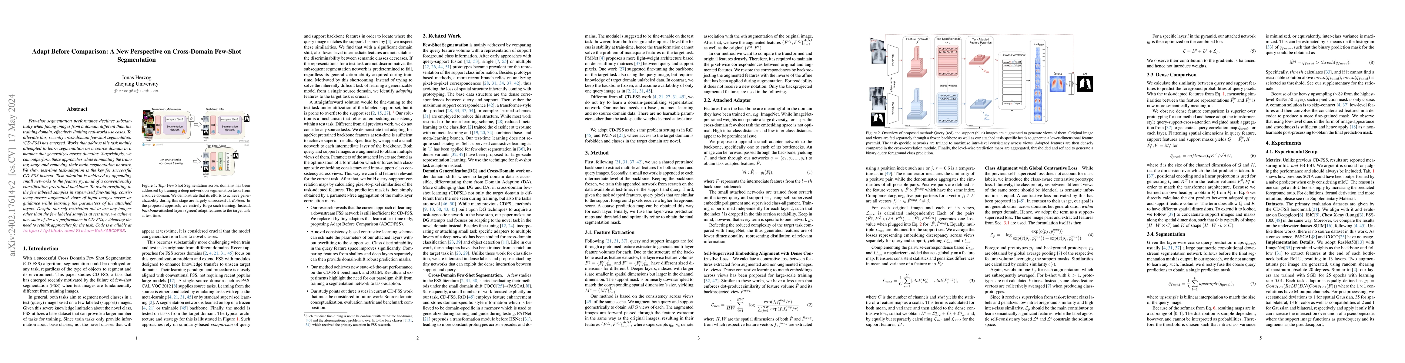 Thumbnail for Adapt Before Comparison: A New Perspective on Cross-Domain Few-Shot
  Segmentation