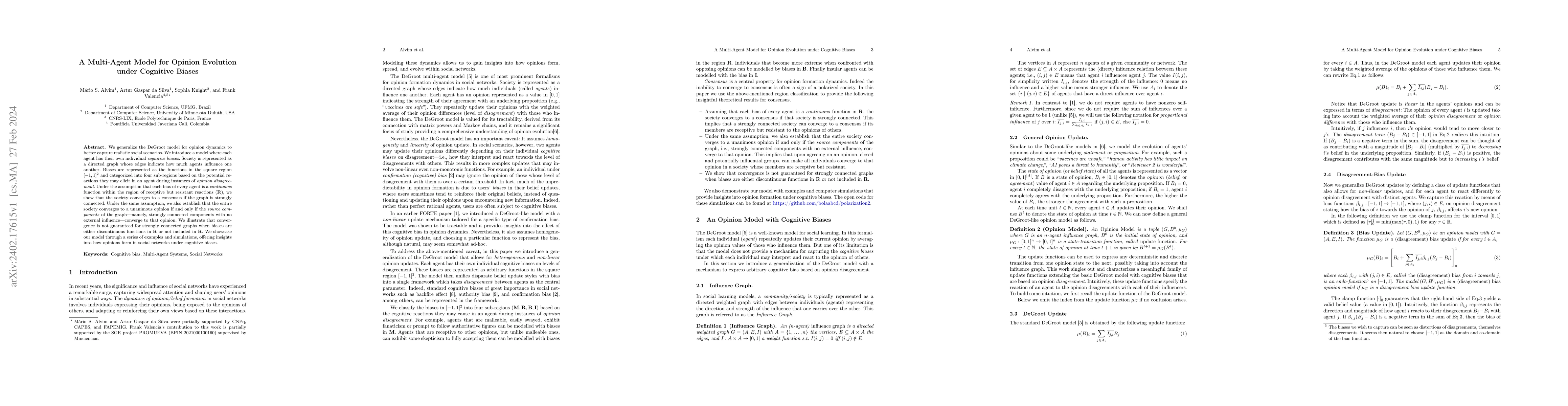 Thumbnail for A Multi-Agent Model for Opinion Evolution under Cognitive Biases
