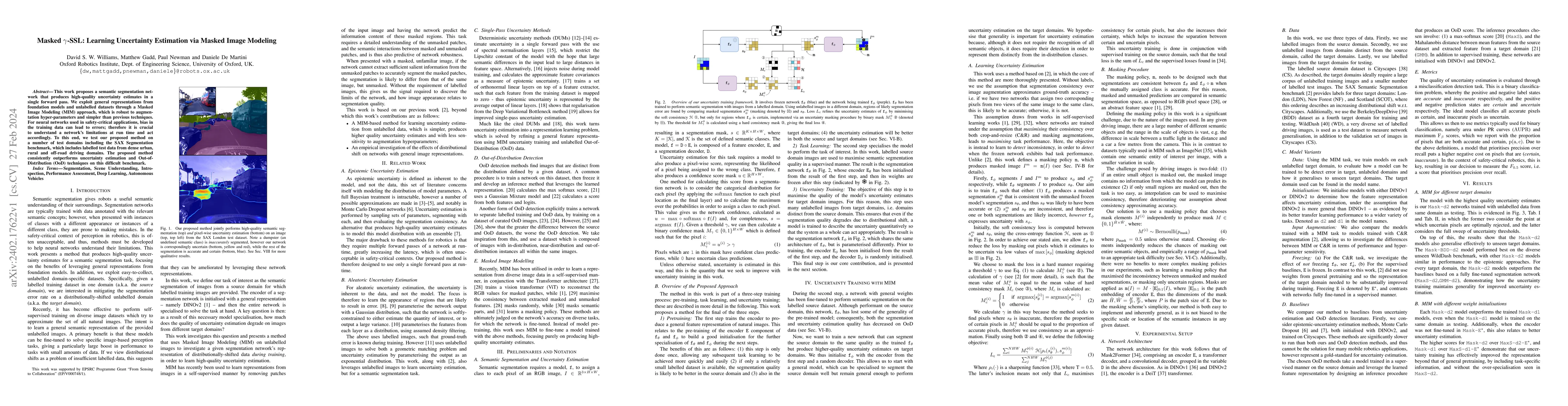 Thumbnail for Masked Gamma-SSL: Learning Uncertainty Estimation via Masked Image
  Modeling