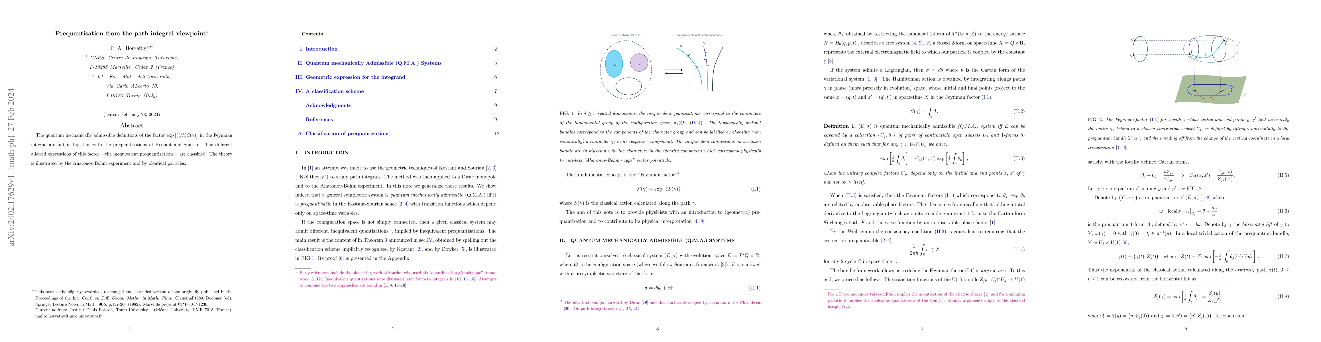 Thumbnail for Prequantisation from the path integral viewpoint