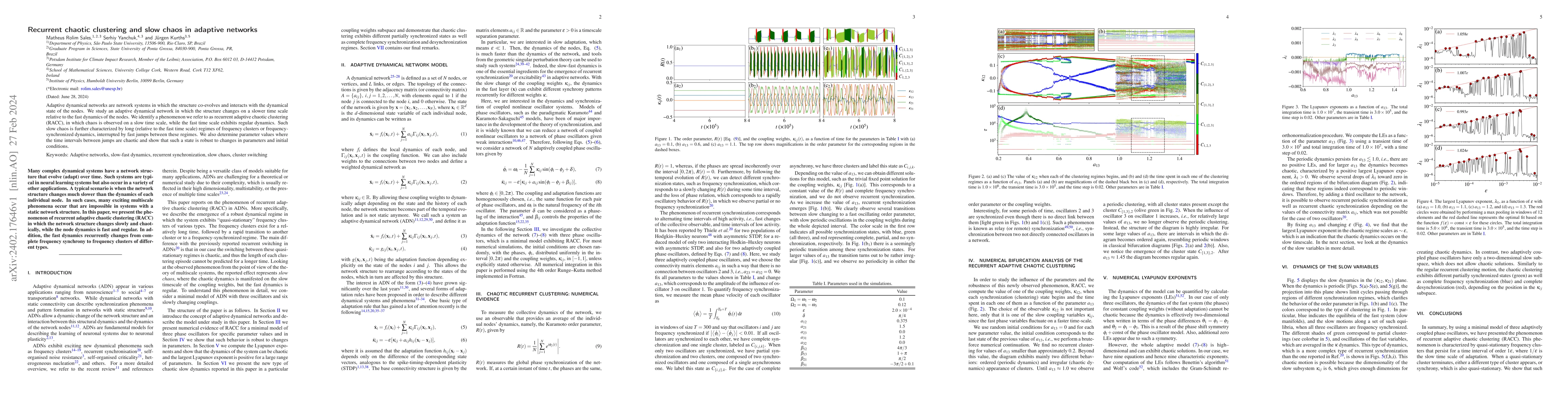 Thumbnail for Recurrent chaotic clustering and slow chaos in adaptive networks
