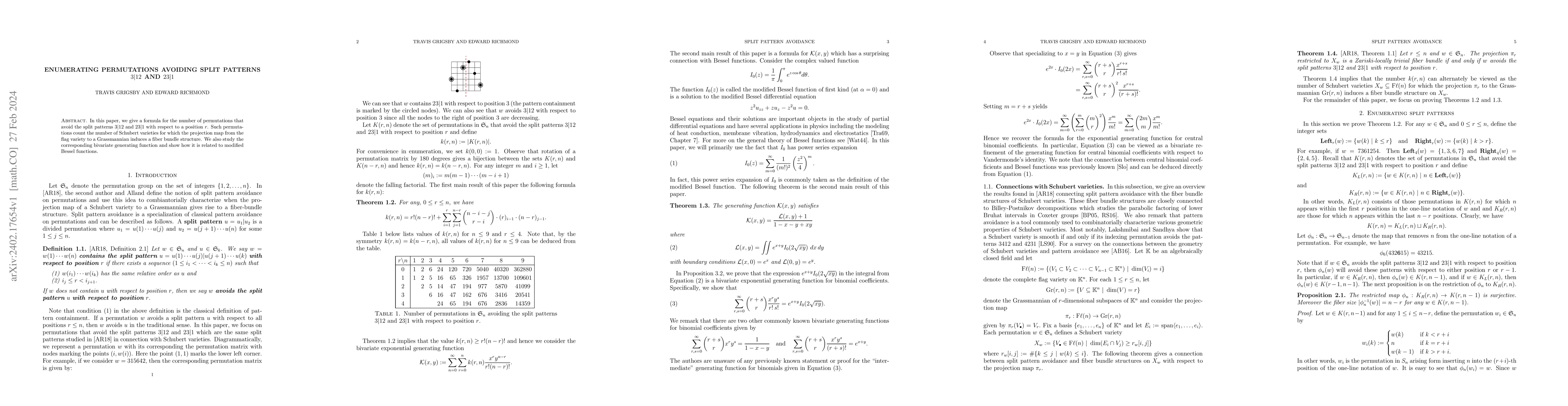 Thumbnail for Enumerating Permutations Avoiding Split Patterns 3|12 and 23|1