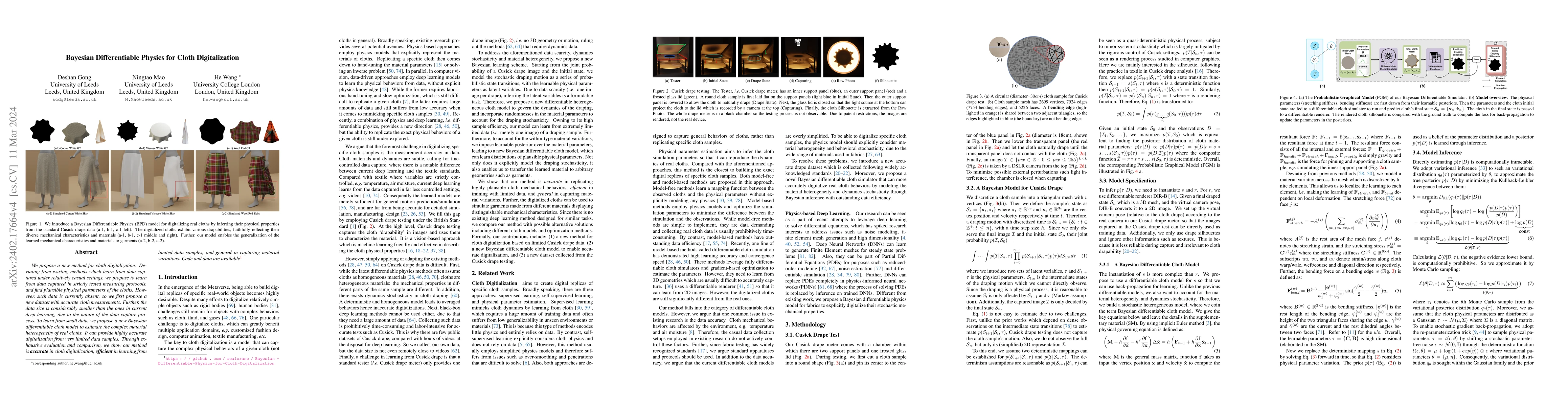Thumbnail for Bayesian Differentiable Physics for Cloth Digitalization