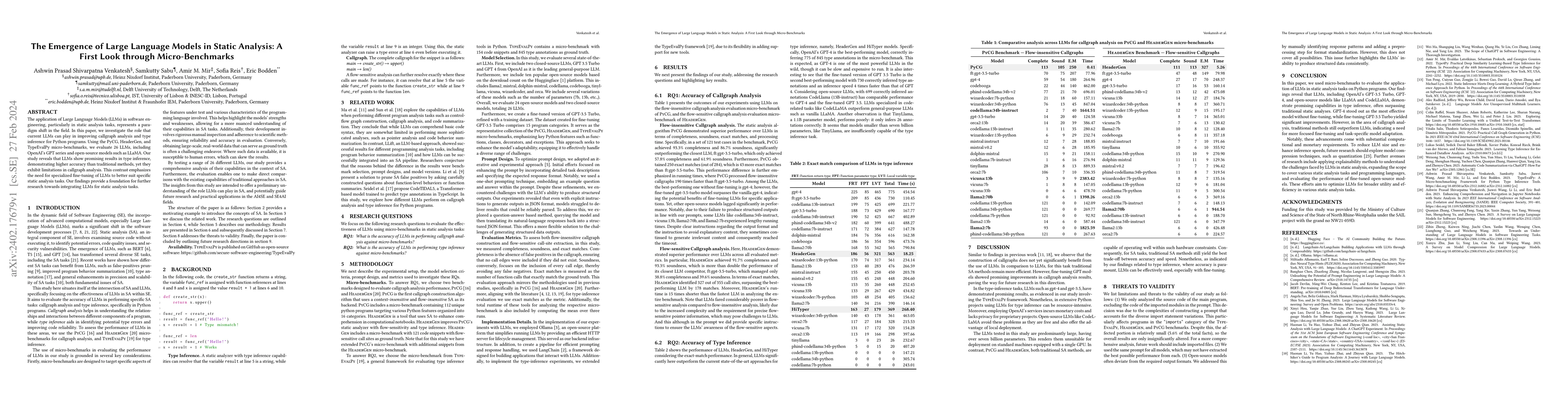 Thumbnail for The Emergence of Large Language Models in Static Analysis: A First Look
  through Micro-Benchmarks