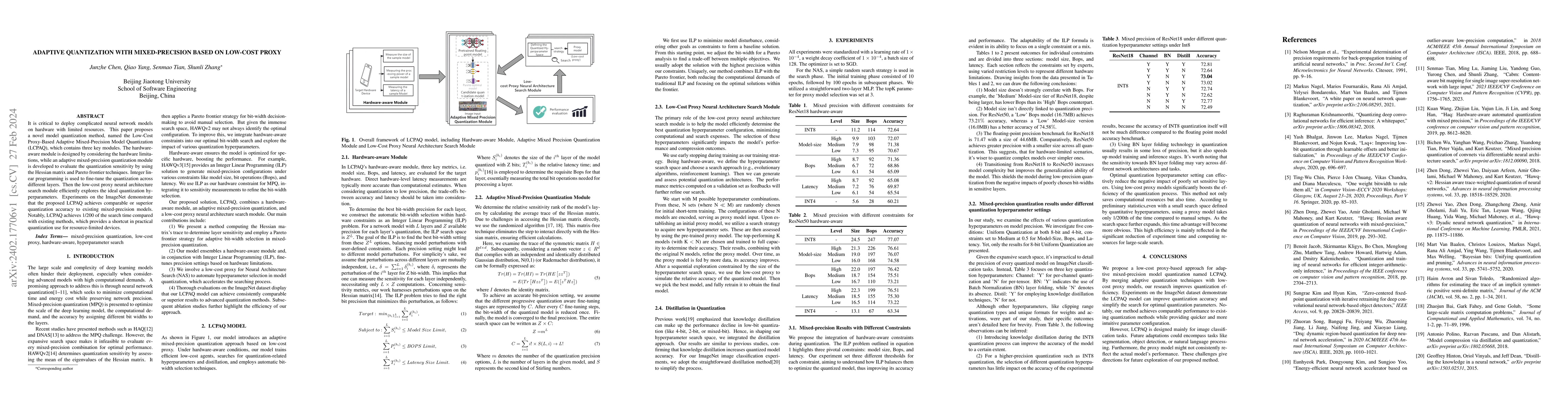 Thumbnail for Adaptive quantization with mixed-precision based on low-cost proxy
