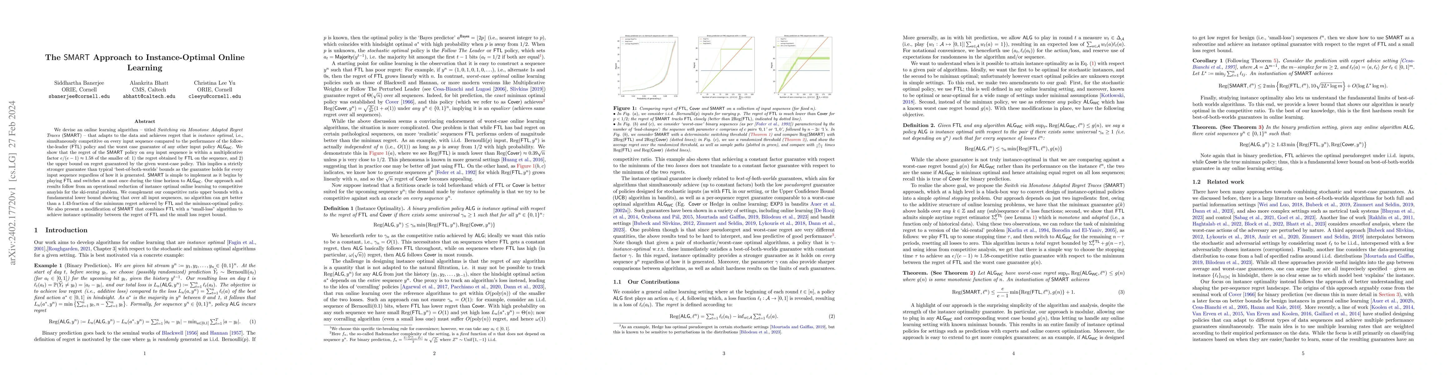 Thumbnail for The SMART approach to instance-optimal online learning