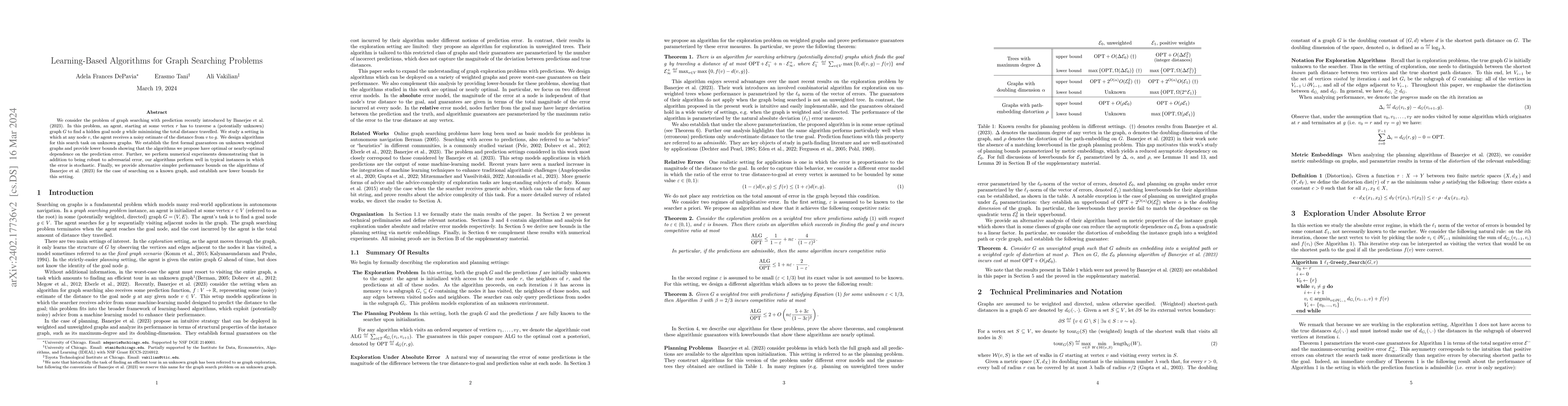 Thumbnail for Learning-Based Algorithms for Graph Searching Problems