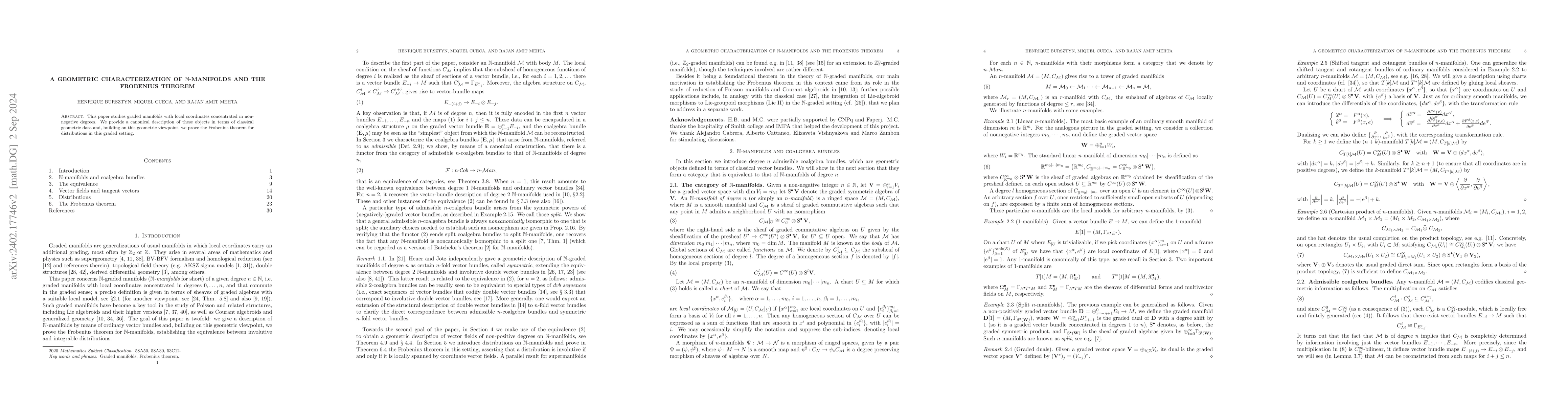 Thumbnail for A geometric characterization of $\mathbb{N}$-manifolds and the Frobenius
  theorem