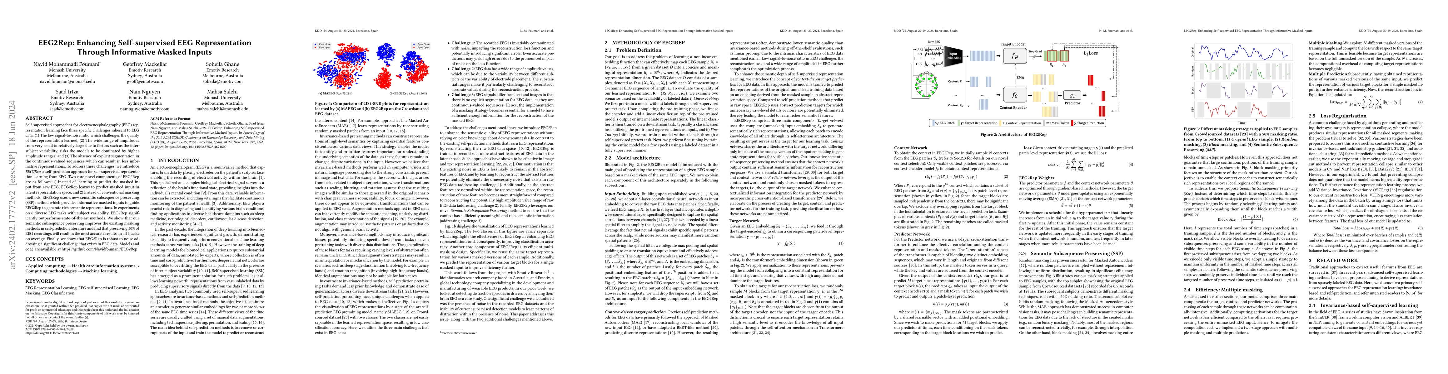 Thumbnail for EEG2Rep: Enhancing Self-supervised EEG Representation Through
  Informative Masked Inputs