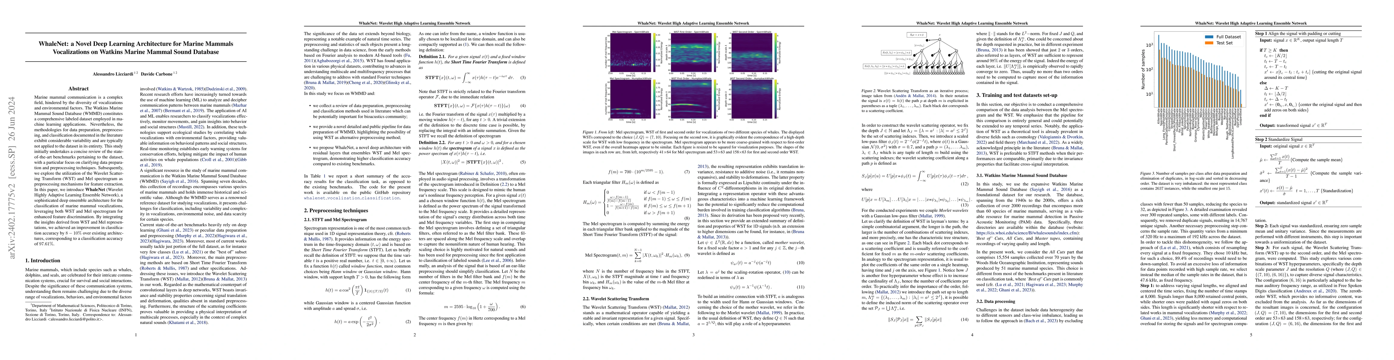 Thumbnail for WhaleNet: a Novel Deep Learning Architecture for Marine Mammals
  Vocalizations on Watkins Marine Mammal Sound Database