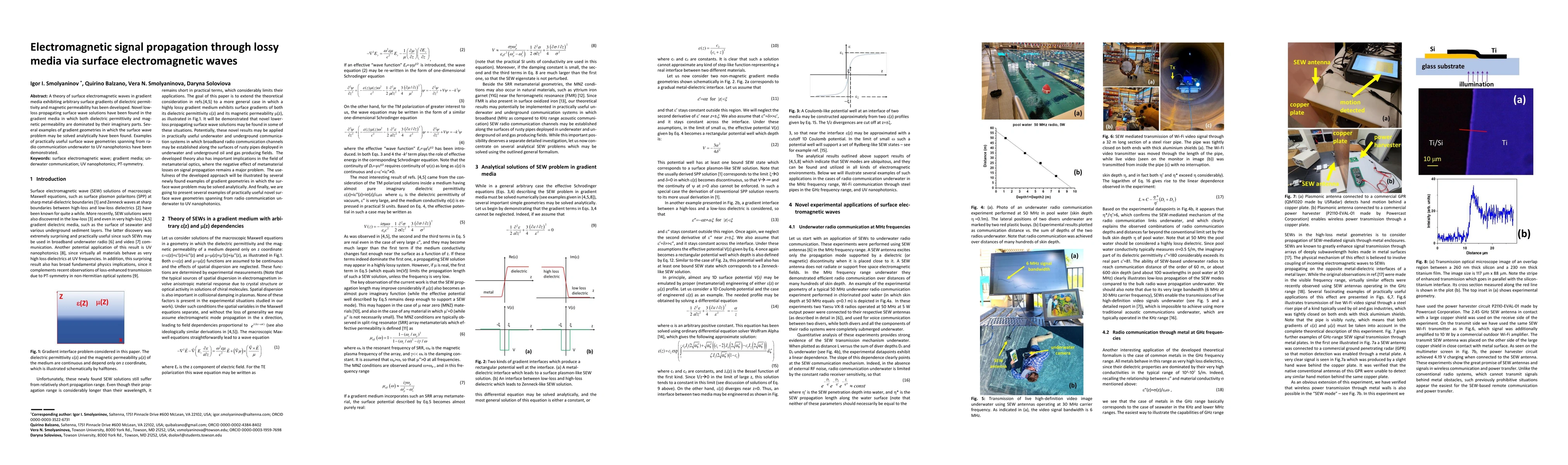 Thumbnail for Electromagnetic signal propagation through lossy media via surface
  electromagnetic waves