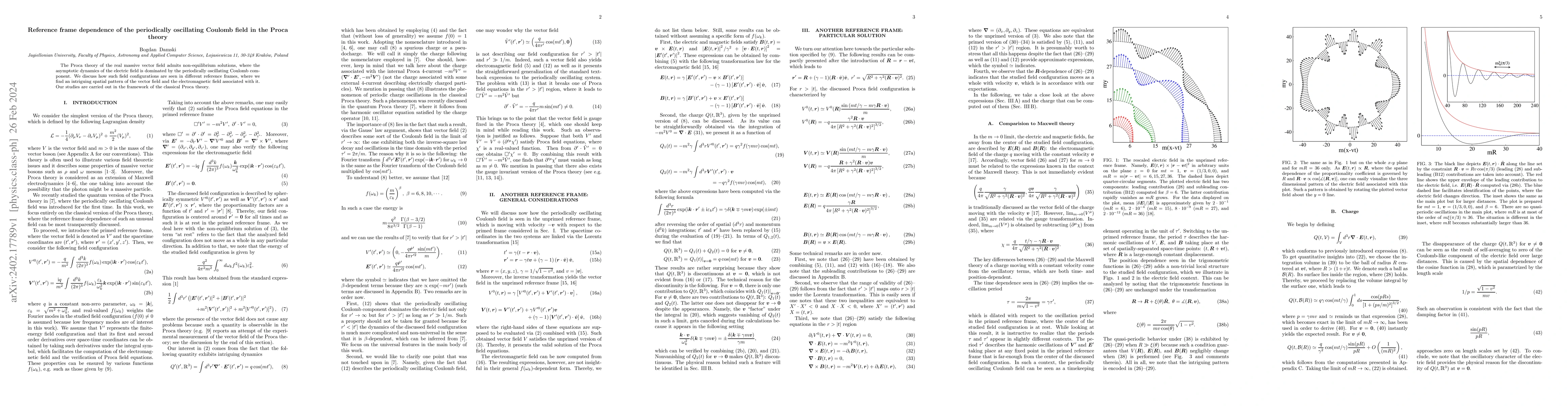 Thumbnail for Reference frame dependence of the periodically oscillating Coulomb field
  in the Proca theory