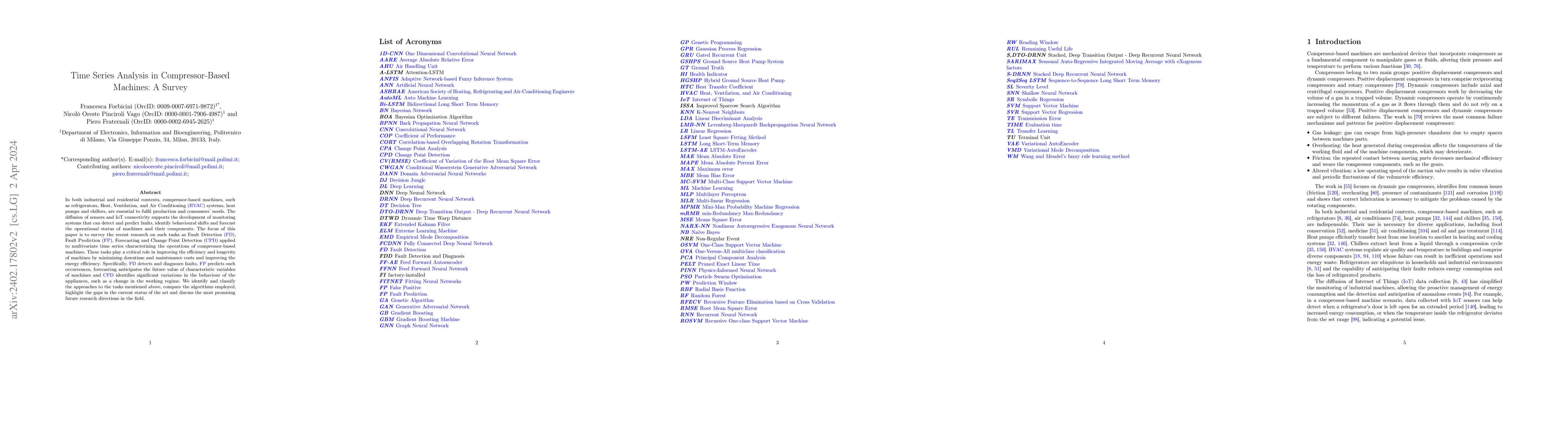 Thumbnail for Time Series Analysis in Compressor-Based Machines: A Survey