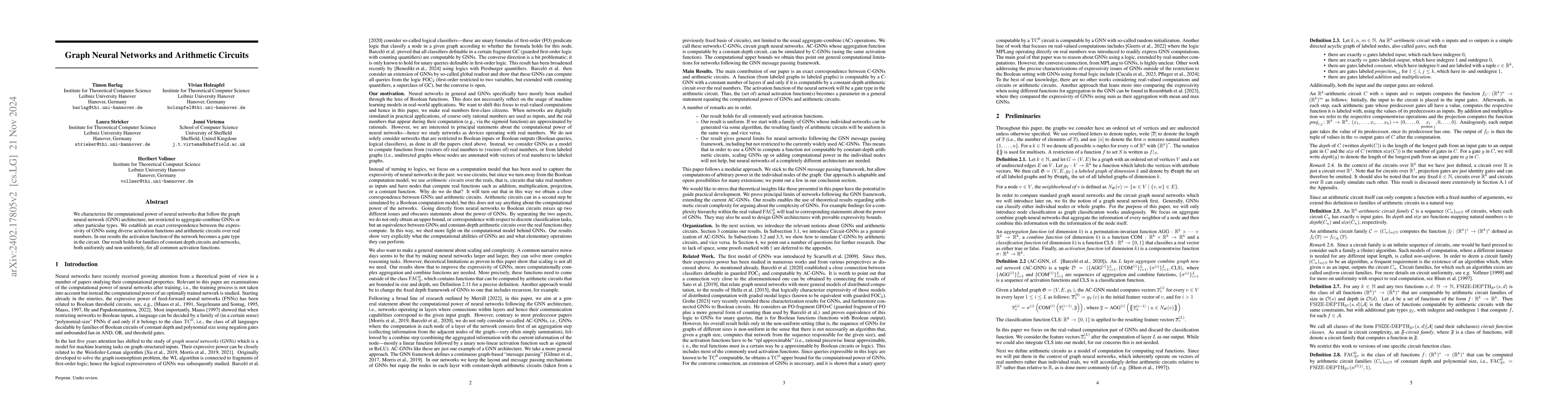 Thumbnail for Graph Neural Networks and Arithmetic Circuits