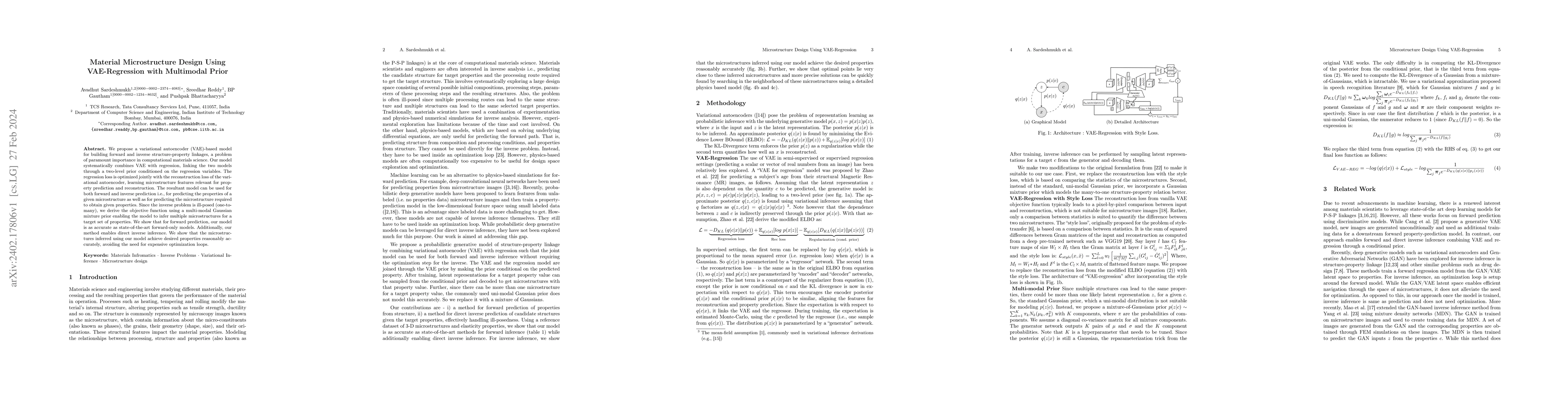 Thumbnail for Material Microstructure Design Using VAE-Regression with Multimodal
  Prior