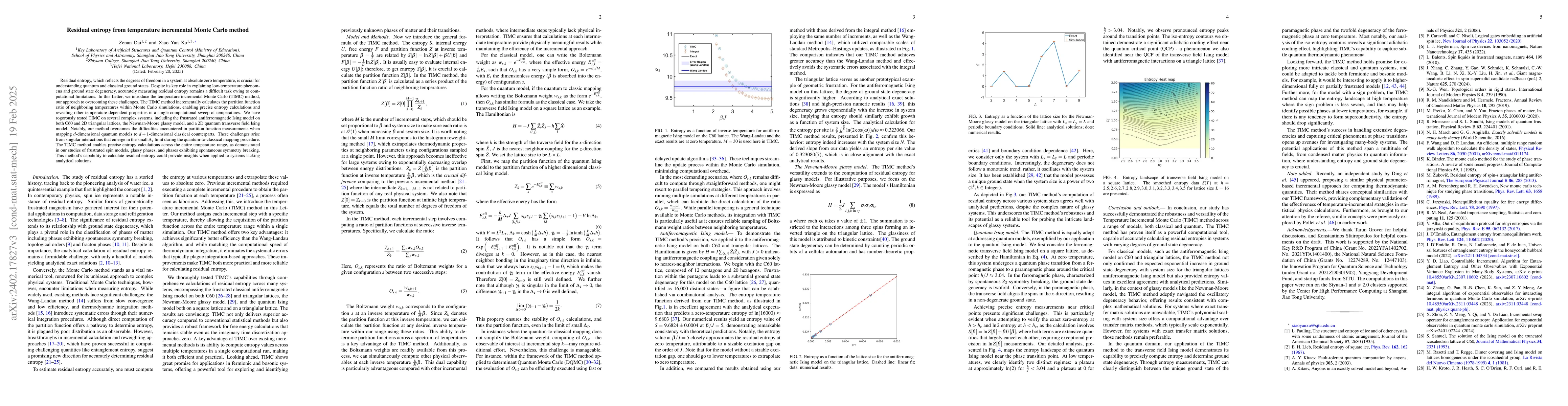 Thumbnail for Residual entropy from temperature incremental Monte Carlo method