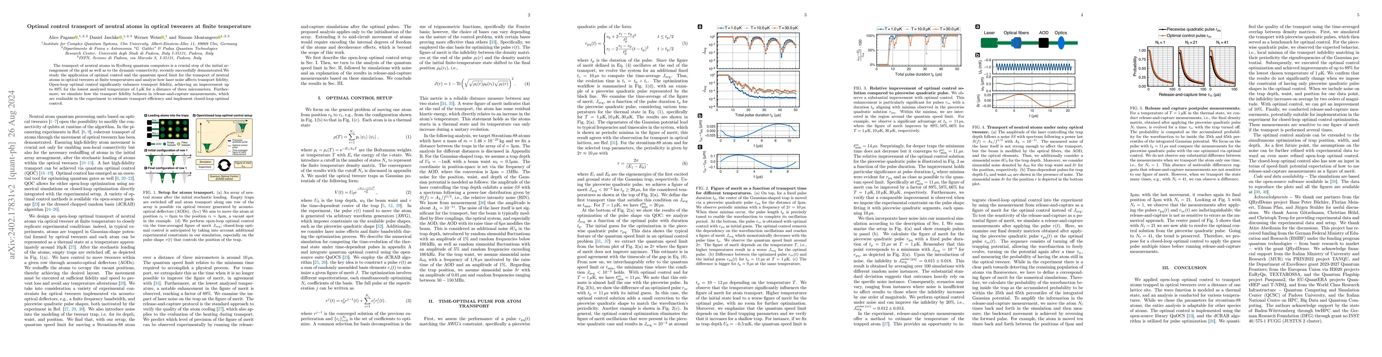 Thumbnail for Optimal control transport of neutral atoms in optical tweezers at finite
  temperature