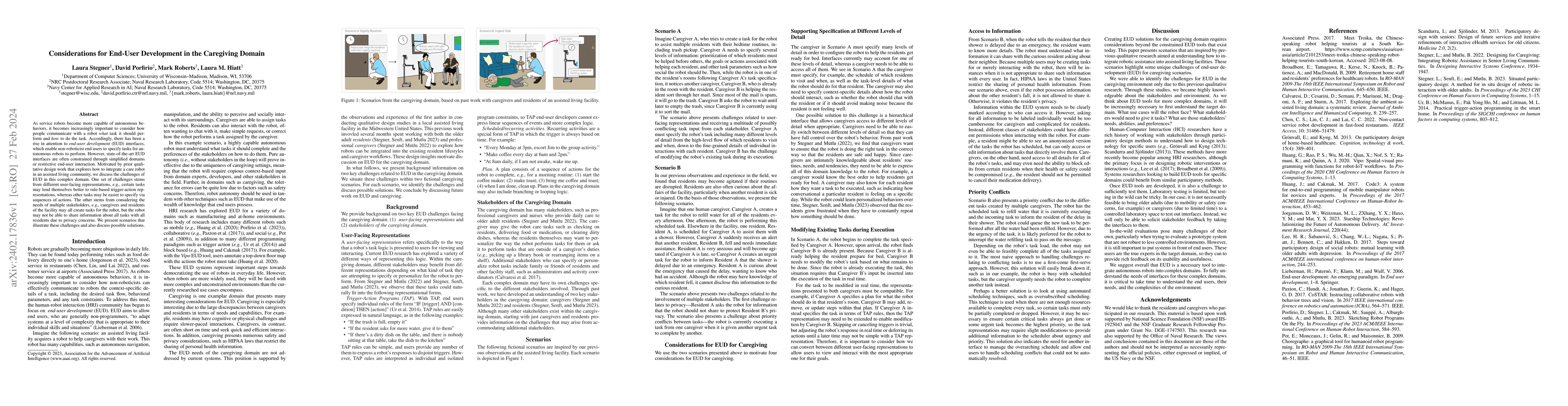 Thumbnail for Considerations for End-User Development in the Caregiving Domain