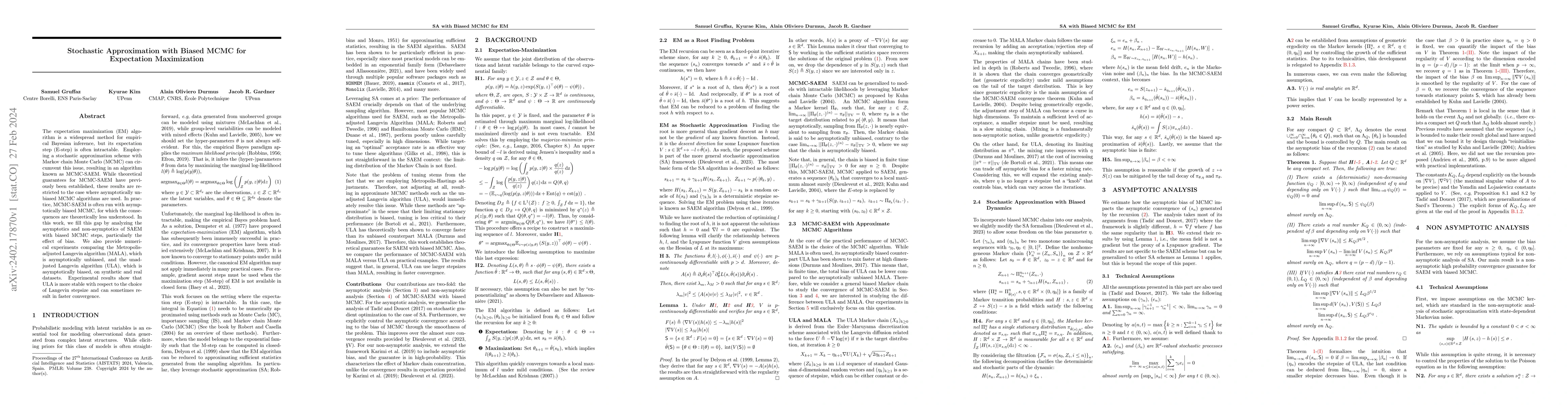 Thumbnail for Stochastic Approximation with Biased MCMC for Expectation Maximization