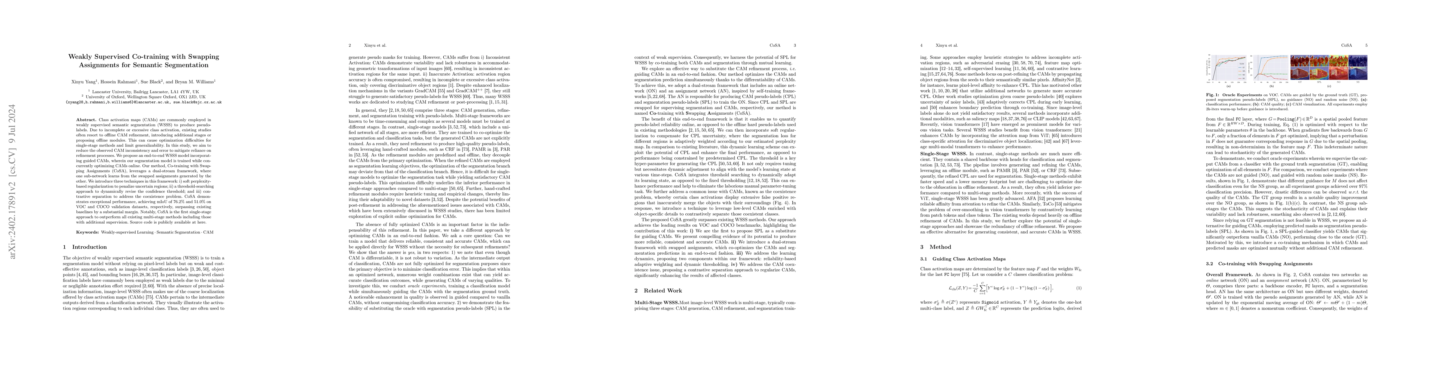 Thumbnail for Weakly Supervised Co-training with Swapping Assignments for Semantic
  Segmentation